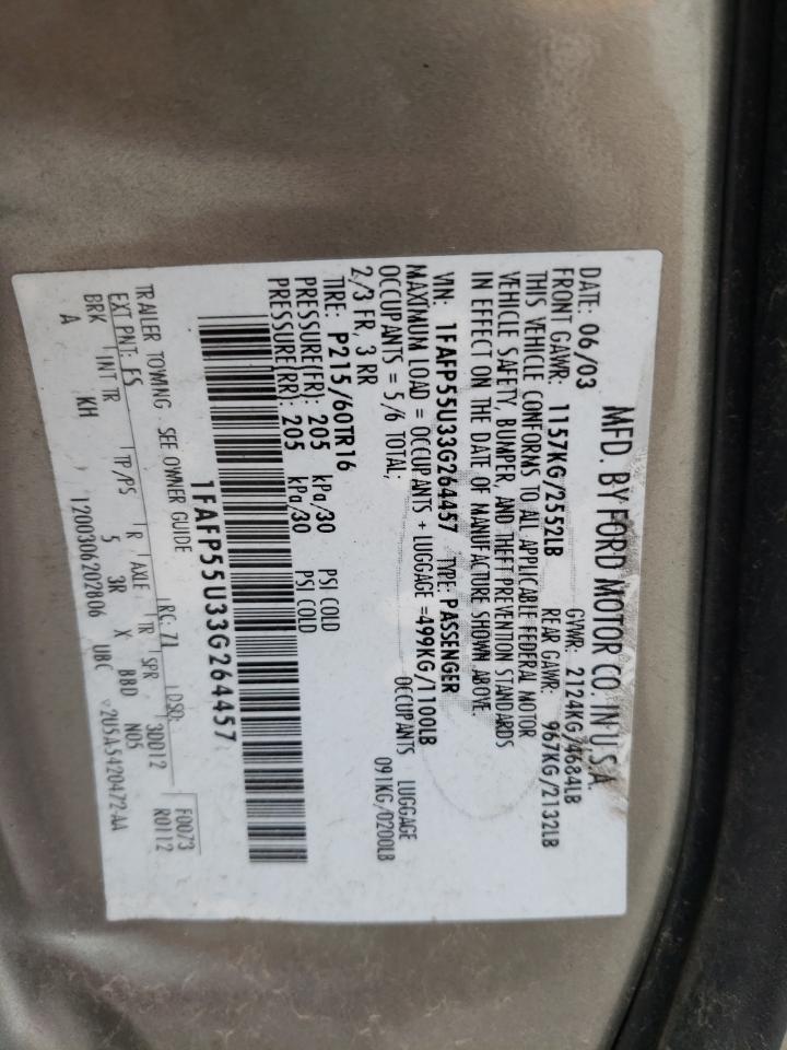 1FAFP55U33G264457 2003 Ford Taurus Ses