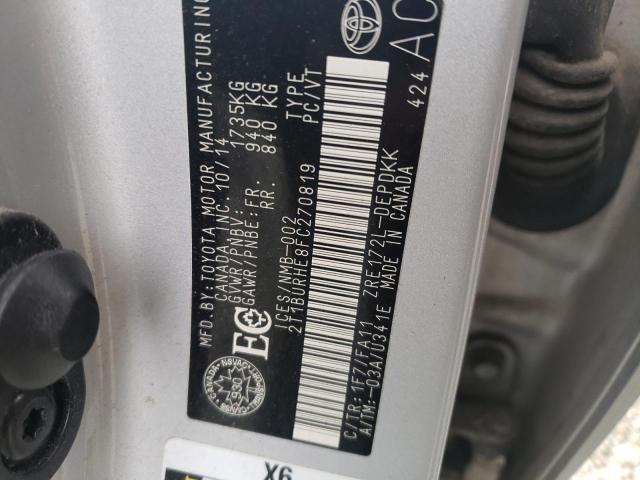 2015 TOYOTA COROLLA L - 2T1BURHE8FC270819