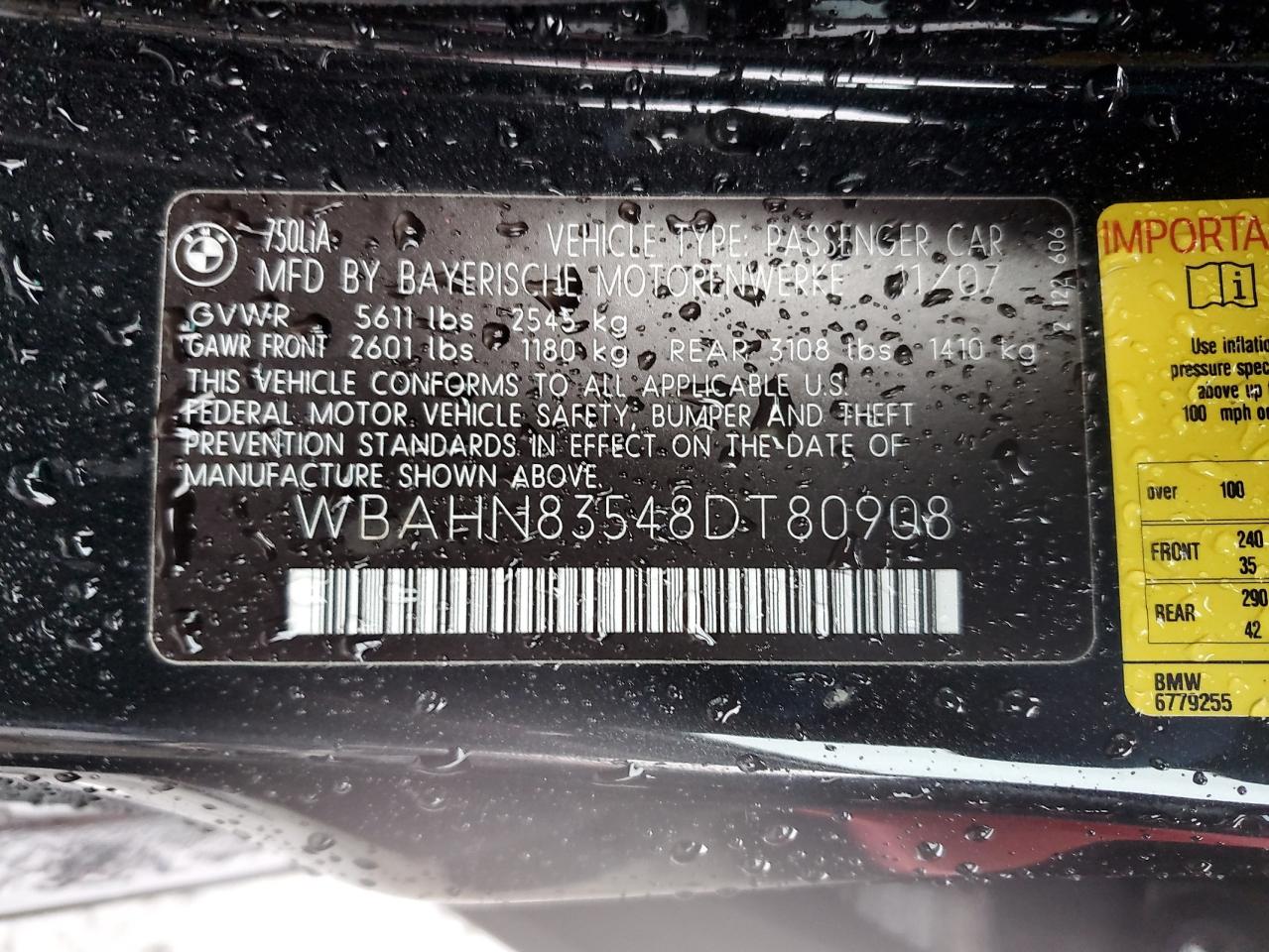 WBAHN83548DT80908 2008 BMW 750 Li