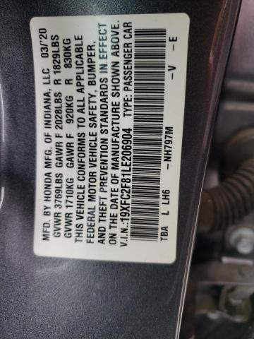 19XFC2F81LE206904 2020 HONDA CIVIC - Image 12