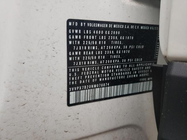 2022 VOLKSWAGEN TAOS SE IQ - 3VVPX7B20NM076874