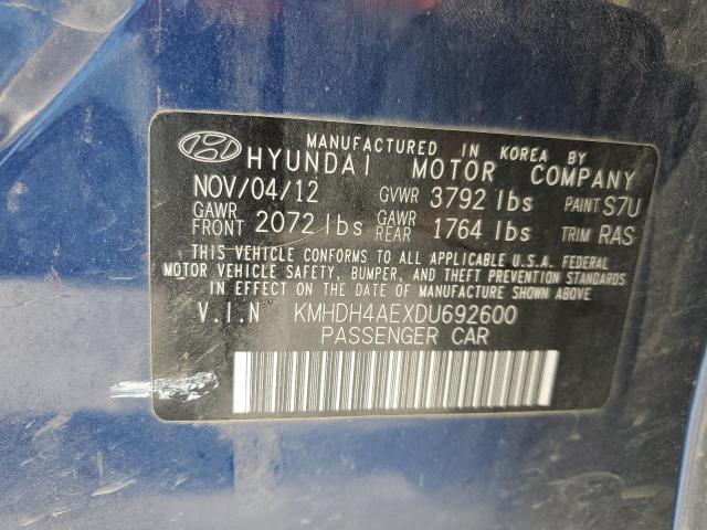 2013 Hyundai Elantra Gls VIN: KMHDH4AEXDU692600 Lot: 52143944