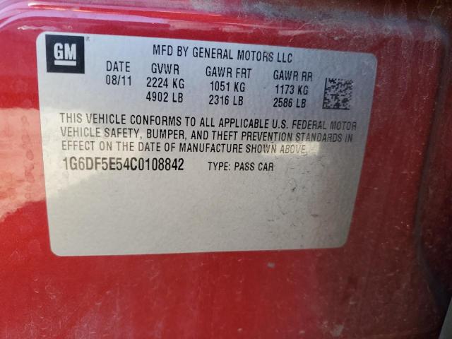 2012 Cadillac Cts Luxury Collection VIN: 1G6DF5E54C0108842 Lot: 51175164