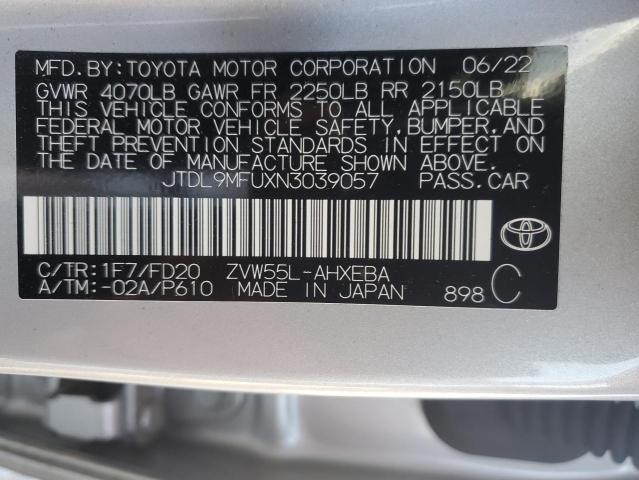 2022 Toyota Prius Le VIN: JTDL9MFUXN3039057 Lot: 51293484