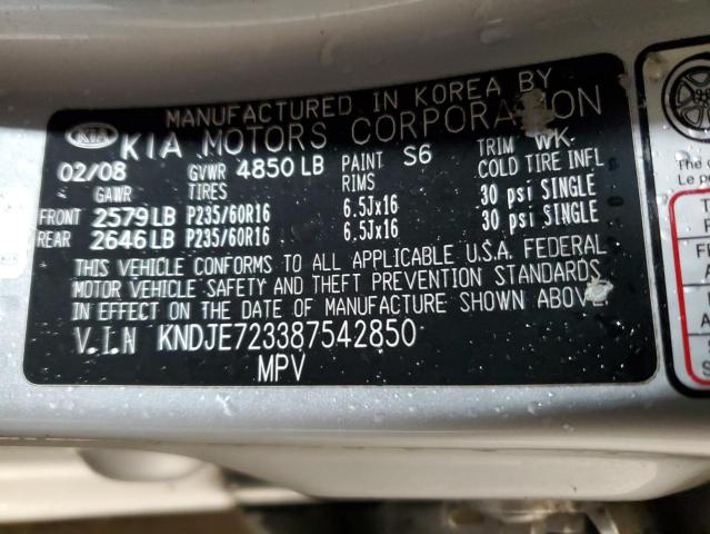 2008 Kia Sportage Ex VIN: KNDJE723387542850 Lot: 49789224