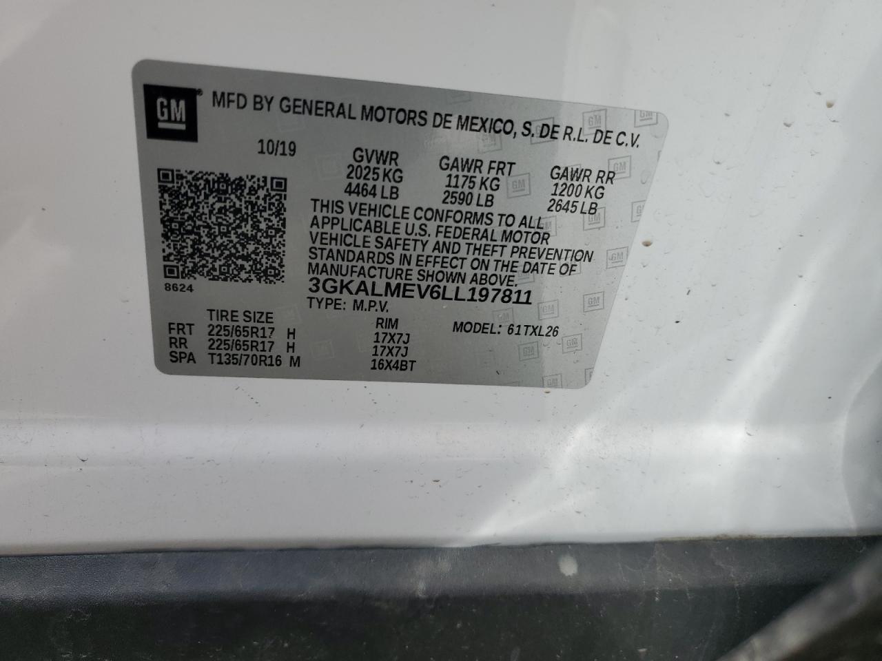 3GKALMEV6LL197811 2020 GMC Terrain Sle