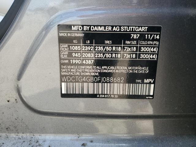 VIN WDCTG4GB0FJ088682 2015 Mercedes-Benz GLA-Class,... no.12