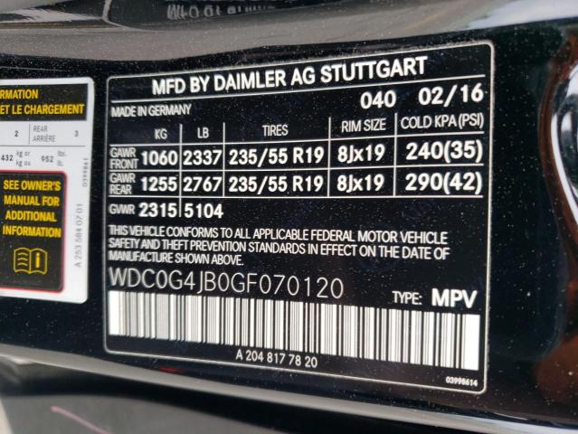 2016 MERCEDES-BENZ GLC 300 - WDC0G4JB0GF070120
