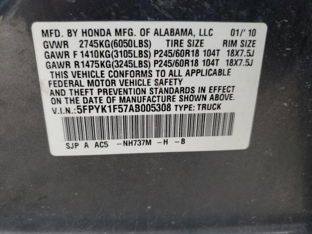 Lot #2477964675 2010 HONDA RIDGELINE salvage car