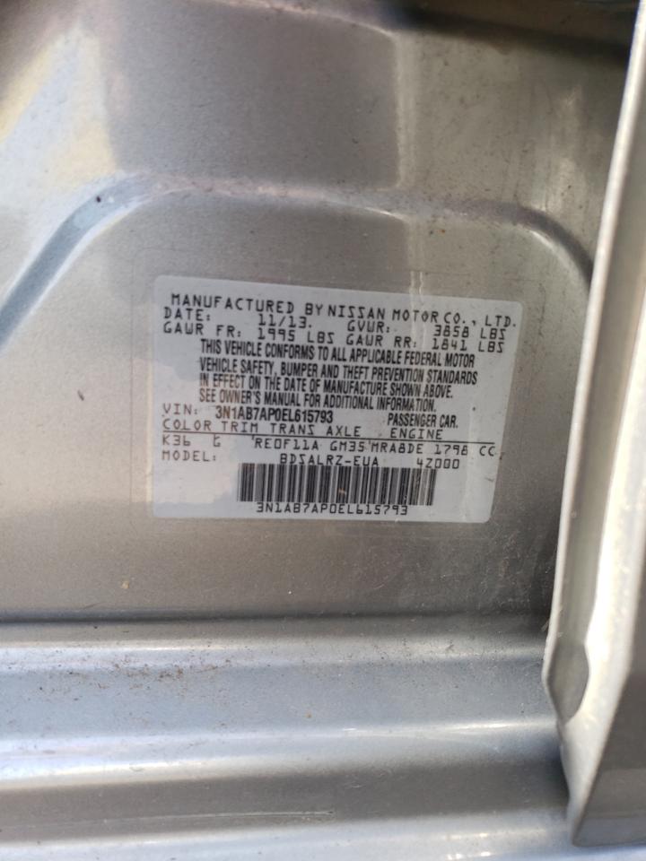 3N1AB7AP0EL615793 2014 Nissan Sentra S