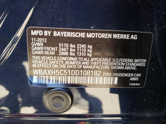 VIN WBAXH5C51DD108182 2013 BMW 5 Series, 528 XI no.12