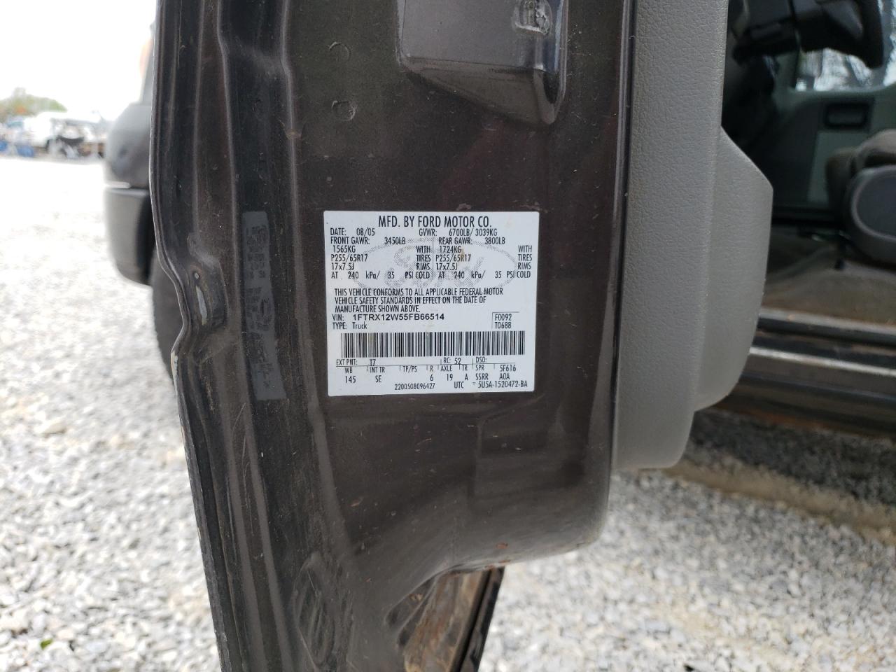 1FTRX12W55FB66514 2005 Ford F150