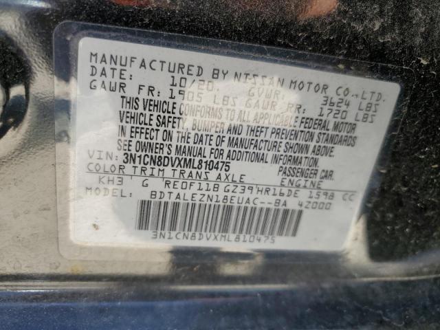 2021 Nissan Versa S VIN: 3N1CN8DVXML810475 Lot: 51614404