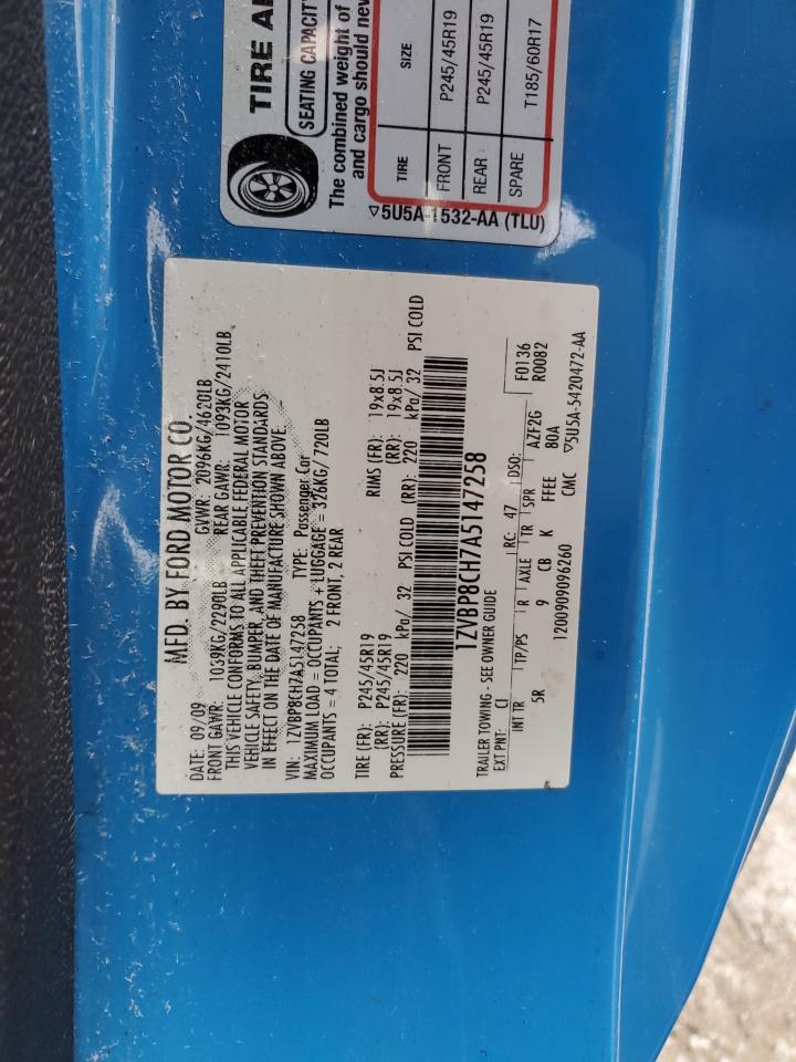 1ZVBP8CH7A5147258 2010 Ford Mustang Gt