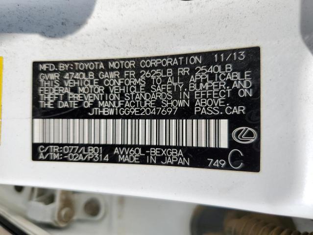 2014 Lexus Es 300H VIN: JTHBW1GG9E2047697 Lot: 51236074