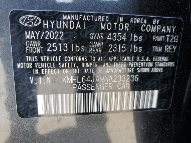 2022 Hyundai Sonata Sel VIN: KMHL64JA9NA233236 Lot: 51789034