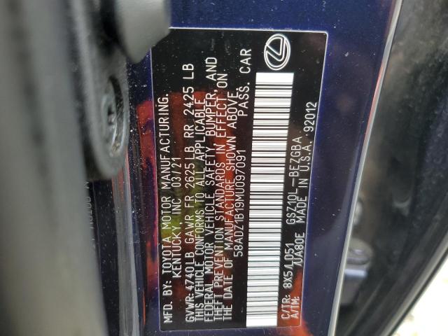 2021 Lexus Es 350 Base VIN: 58ADZ1B19MU097091 Lot: 52356554