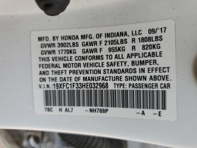 2017 Honda Civic Ex VIN: 19XFC1F33HE032968 Lot: 51457244