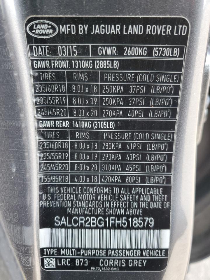 salcr2bg1fh518579 SALCR2BG1FH518579 2015 Land Rover Discovery Sport Hse