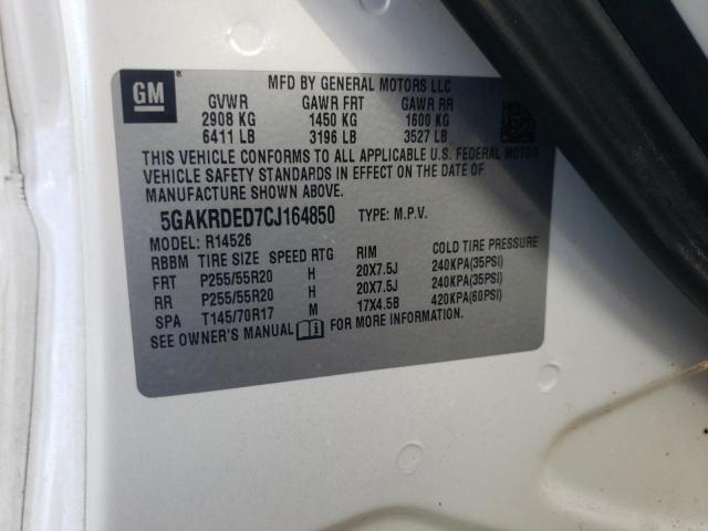 2012 Buick Enclave VIN: 5GAKRDED7CJ164850 Lot: 52188104