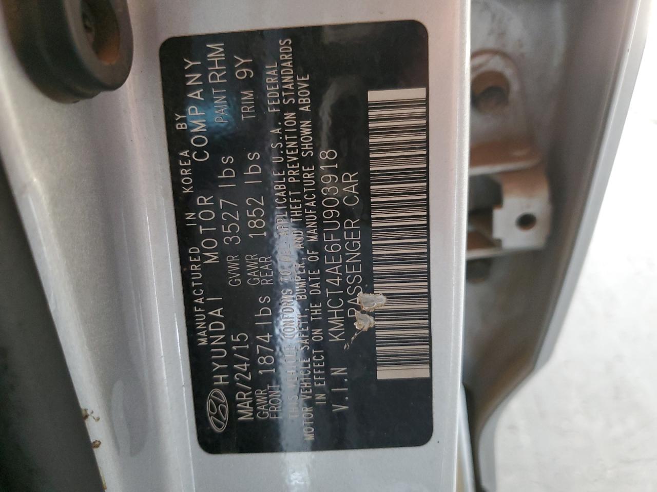 KMHCT4AE6FU903918 2015 Hyundai Accent Gls