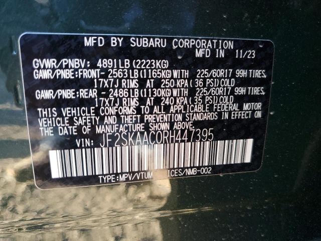 2024 SUBARU FORESTER JF2SKAAC0RH447395