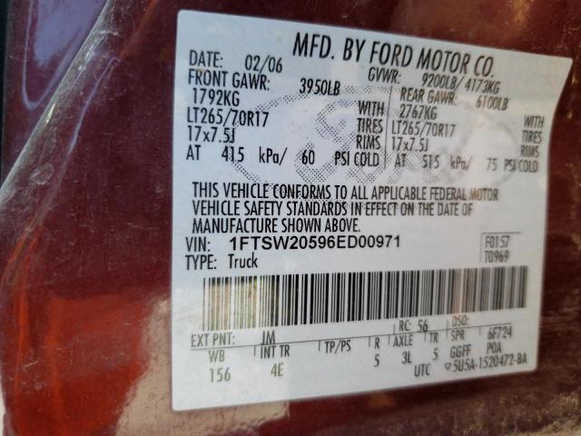 1FTSW20596ED00971 2006 Ford F250 Super Duty