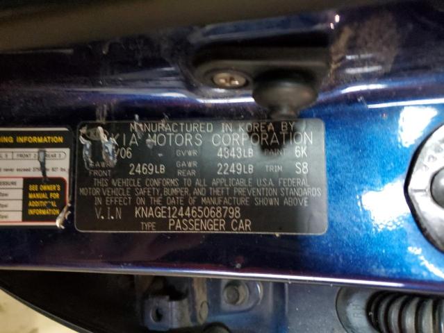 2006 Kia Optima Lx VIN: KNAGE124465068798 Lot: 52464524