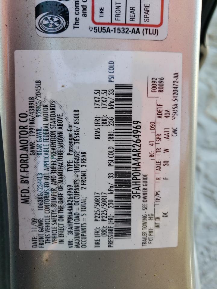 3FAHP0HA4AR264969 2010 Ford Fusion Se