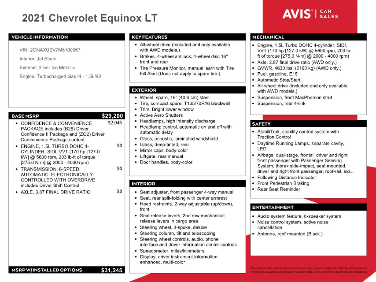 2GNAXUEV7M6100967 2021 Chevrolet Equinox Lt