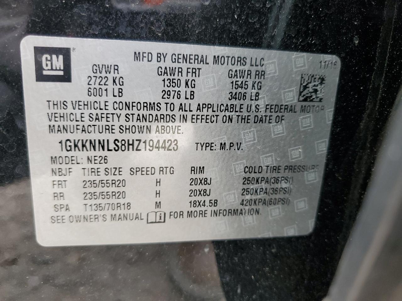1GKKNNLS8HZ194423 2017 GMC Acadia Slt-2