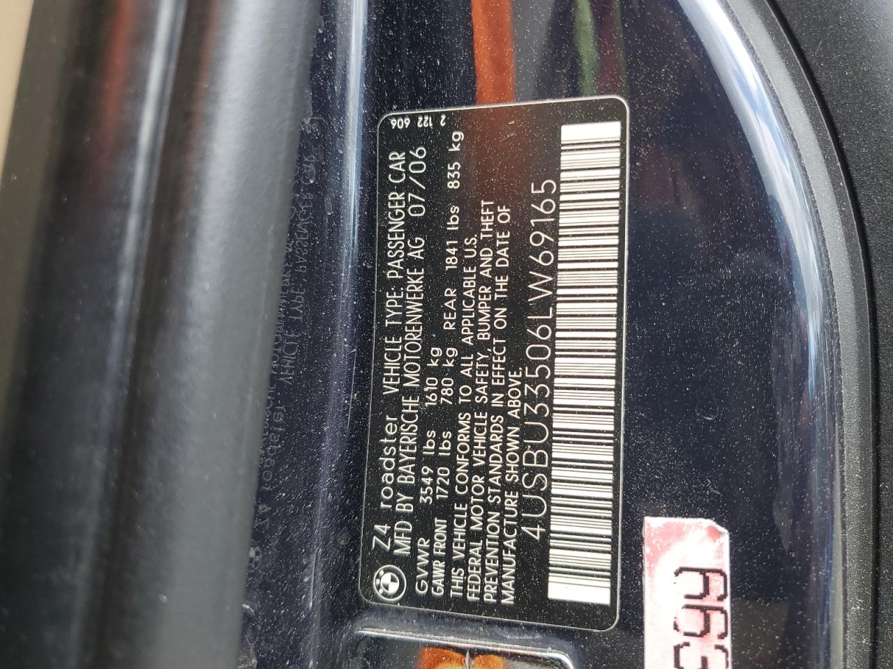 4USBU33506LW69165 2006 BMW Z4 3.0