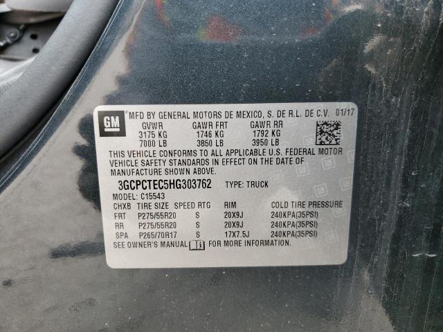 2017 Chevrolet Silverado C1500 High Country VIN: 3GCPCTEC5HG303762 Lot: 51387564