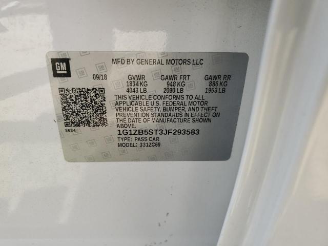 2018 Chevrolet Malibu Ls VIN: 1G1ZB5ST3JF293583 Lot: 51959574