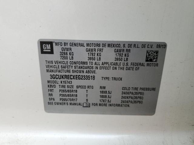 2014 Chevrolet Silverado K1500 Lt VIN: 3GCUKRECXEG233518 Lot: 51419464