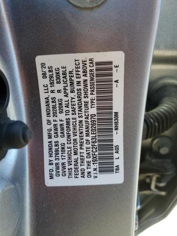 Lot #2489752836 2020 HONDA CIVIC LX salvage car