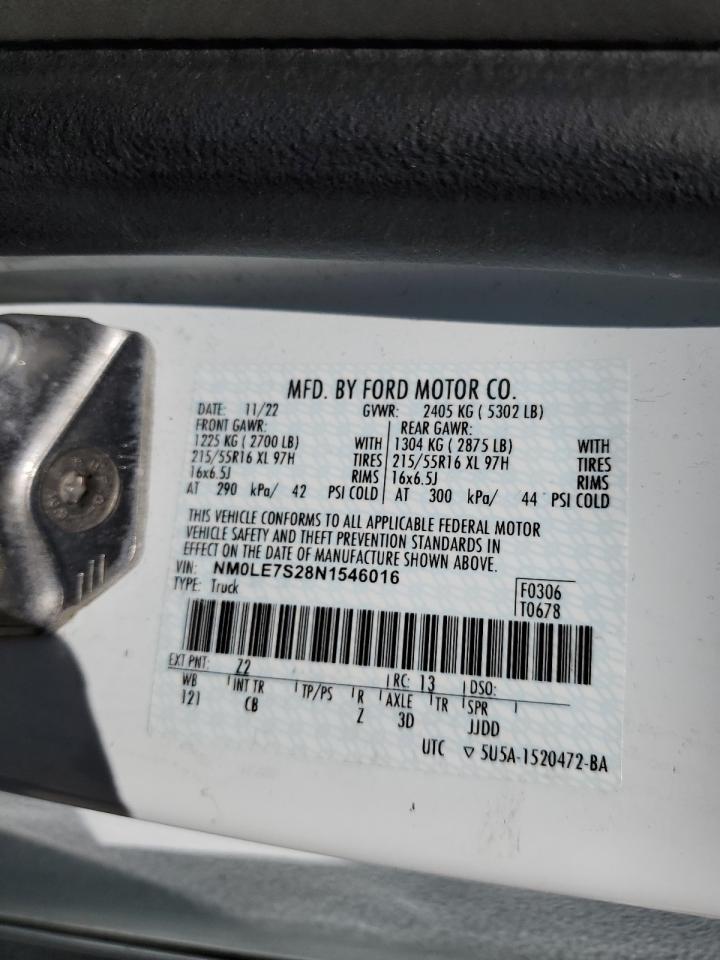 NM0LE7S28N1546016 2022 Ford Transit Connect Xl