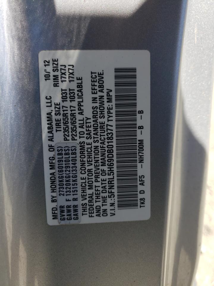 5FNRL5H69DB018377 2013 Honda Odyssey Exl