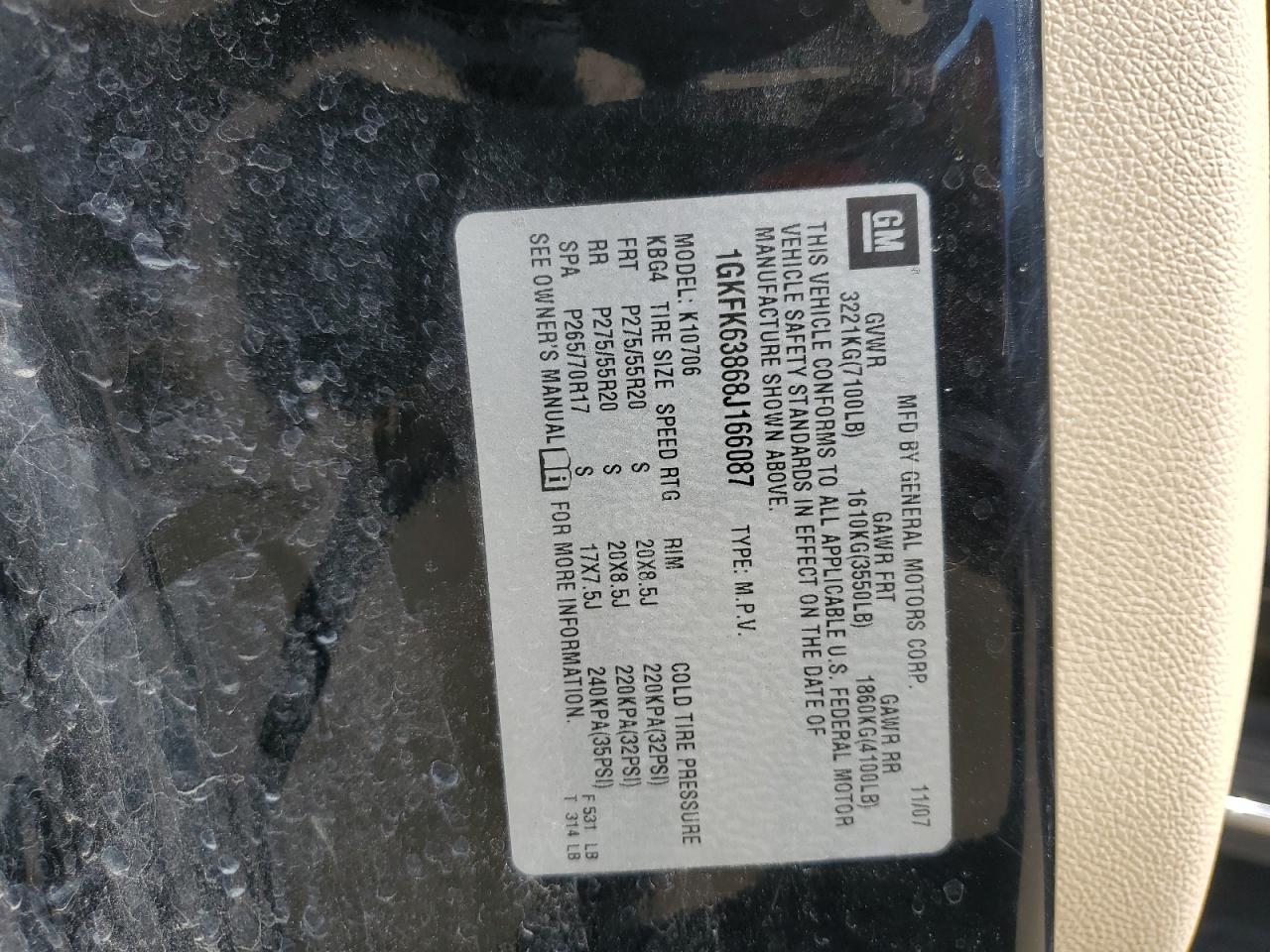 1GKFK63868J166087 2008 GMC Yukon Denali