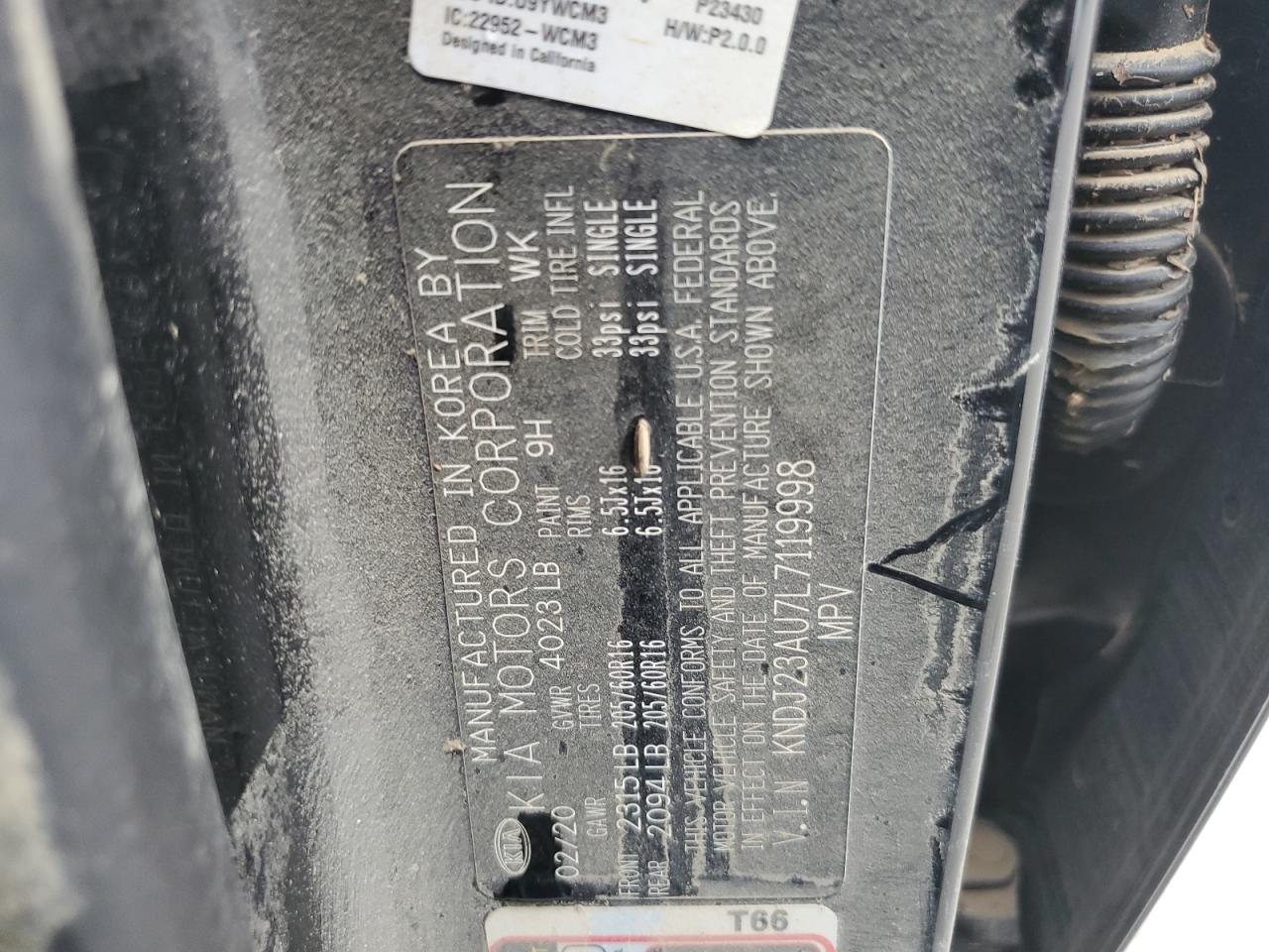 KNDJ23AU7L7119998 2020 Kia Soul Lx