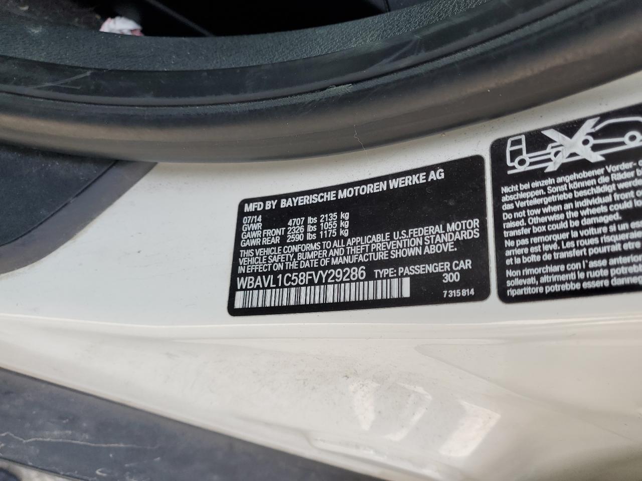 WBAVL1C58FVY29286 2015 BMW X1 xDrive28I