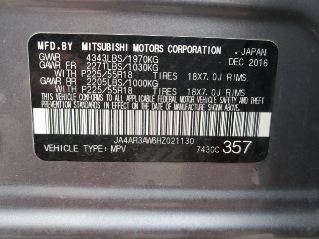 2017 Mitsubishi Outlander Sport Es VIN: JA4AR3AW6HZ021130 Lot: 50593074