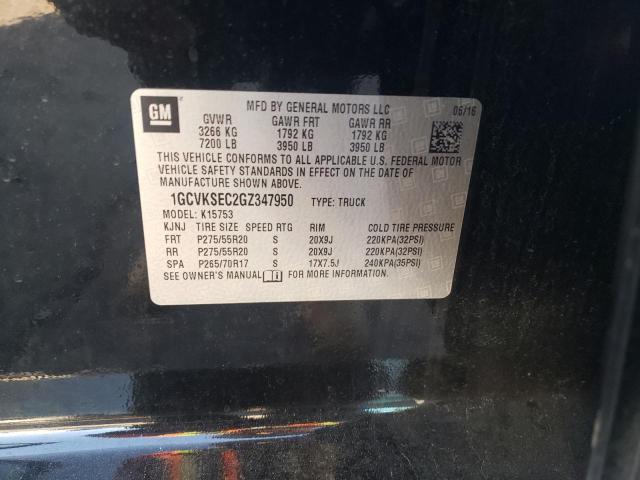 2016 Chevrolet Silverado K1500 Ltz VIN: 1GCVKSEC2GZ347950 Lot: 50982254