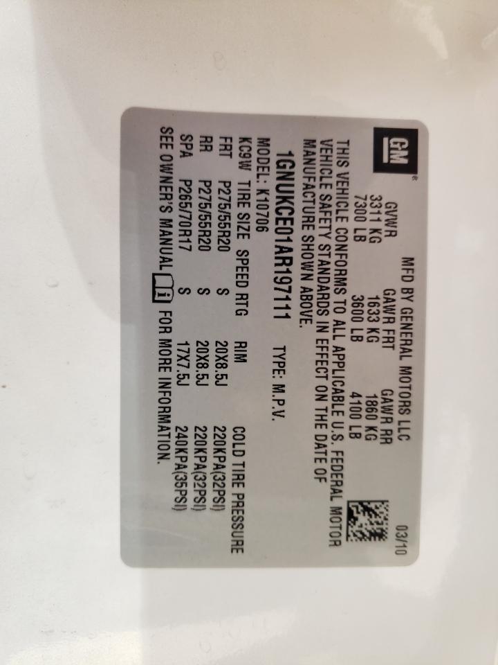 1GNUKCE01AR197111 2010 Chevrolet Tahoe K1500 Ltz