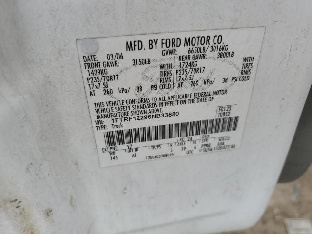 2006 Ford F150 VIN: 1FTRF12296NB33880 Lot: 50782264