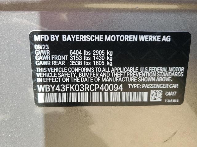 2024 BMW I5 M60 VIN: WBY43FK03RCP40094 Lot: 49922394