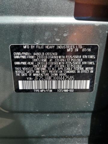 2017 Subaru Forester 2.5I Touring VIN: JF2SJAWCXHH442585 Lot: 51392164
