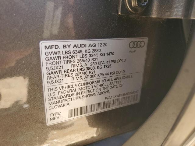 VIN WA1LXAF74MD026287 2021 Audi Q7, Premium Plus no.14