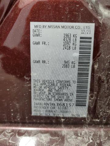 2024 Nissan Altima Sv VIN: 1N4BL4DV3RN368157 Lot: 52292394