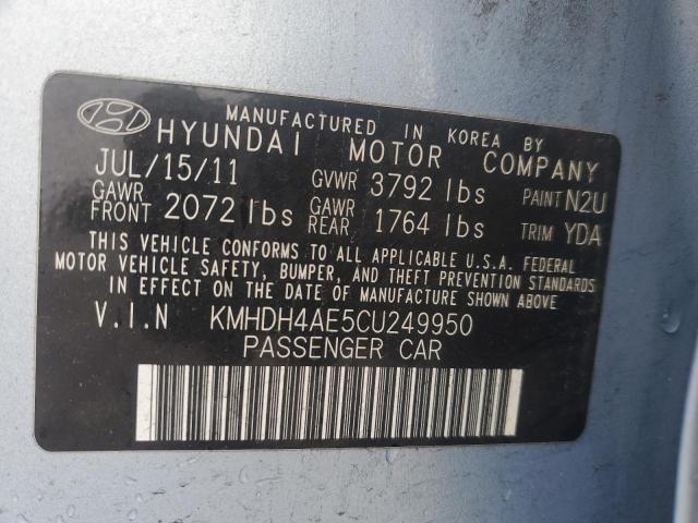 2012 Hyundai Elantra Gls VIN: KMHDH4AE5CU249950 Lot: 49167074